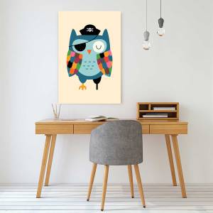 Tableau capitaine hibou 30 x 45 cm