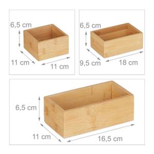5er Set Ordnungsboxen Bambus Braun - Bambus - Holzwerkstoff - 28 x 7 x 18 cm