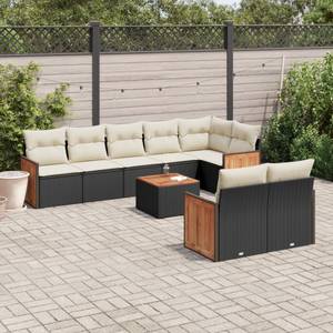 Gartensitzgruppe K5220(9-tlg) Schwarz - Massivholz - 69 x 62 x 62 cm