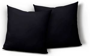 2er Set Kissenbezug 40x40 schwarz Jersey Schwarz