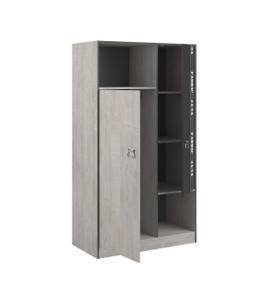 Armoire 2 Portes avec Penderie Fabric Frêne gris avec imprimés décoratifs