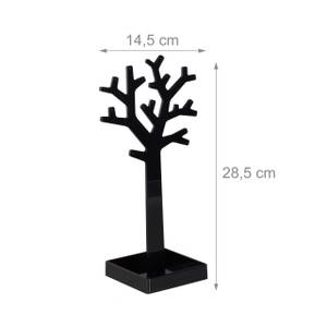 Schmuckständer Baum 2er-Set Schwarz - Weiß - Kunststoff - 15 x 29 x 10 cm