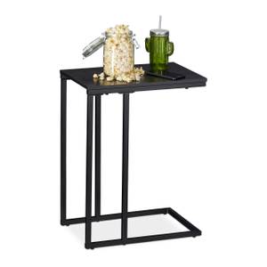 Table d'appoint noire Noir - Bois manufacturé - Métal - 30 x 60 x 45 cm