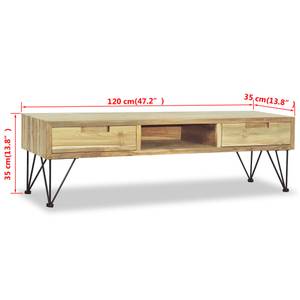 TV-Schrank 244575 Braun - Massivholz - Holzart/Dekor - 35 x 35 x 120 cm