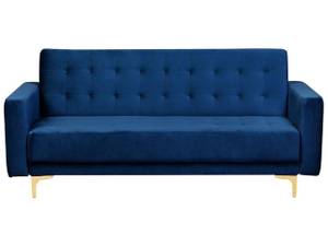 3-Sitzer Sofa ABERDEEN Blau - Gold - Marineblau