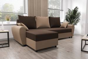 Ecksofa FION-L Beige - Braun - Ecke davorstehend links