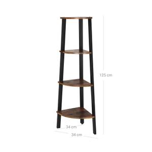 Eckregal Standregal Braun - Holzwerkstoff - 125 x 34 x 34 cm