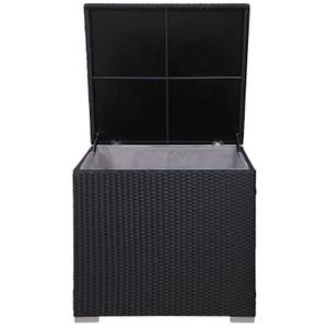 Kissenbox LUGANO/CALIFORNIA Schwarz - Kunststoff - Polyrattan - 75 x 64 x 75 cm