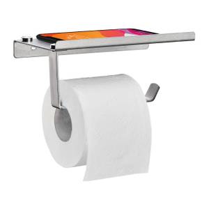 Porte-papier toilette avec support Argenté - Métal - 18 x 8 x 10 cm