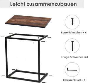 Beistelltisch Laptoptisch Braun - Holzwerkstoff - Metall - 35 x 66 x 55 cm