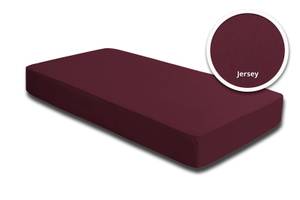 Spannbettlaken Jersey bordeaux 140x200cm Rot - Textil - 140 x 25 x 200 cm