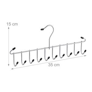 2 x Gürtelhalter mit 12 Haken Schwarz - Silber - Metall - Kunststoff - 35 x 15 x 4 cm