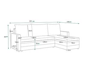 Ecksofa PALI Rot - Ecke davorstehend links