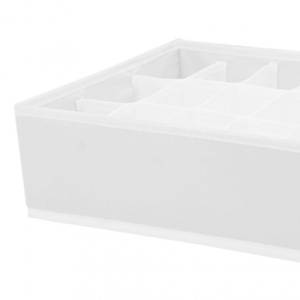 4 organisateurs rangement 18 cases blanc Blanc - Textile - 34 x 9 x 24 cm