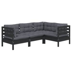 Garten-Lounge-Set (4-teilig) 3012439 Anthrazit - Schwarz