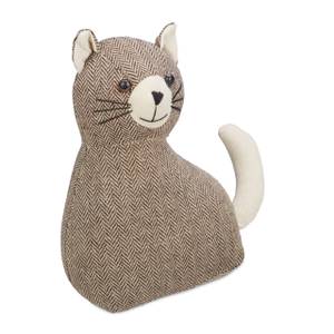 Türstopper Katze Beige - Braun - Naturfaser - Textil - 22 x 26 x 10 cm