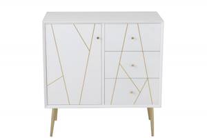 Commode design PIKA couleur blanc Blanc - Bois massif - 80 x 84 x 40 cm