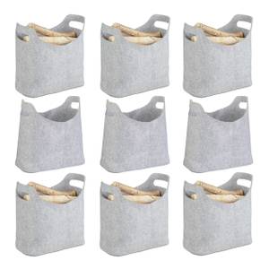 9 x Kaminholztasche aus Filz grau Grau