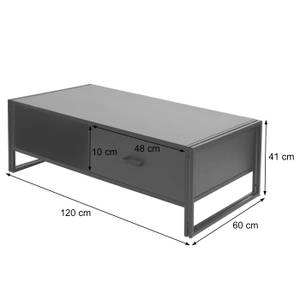 Couchtisch A27 Braun - Holzwerkstoff - Metall - Holz teilmassiv - 120 x 41 x 60 cm