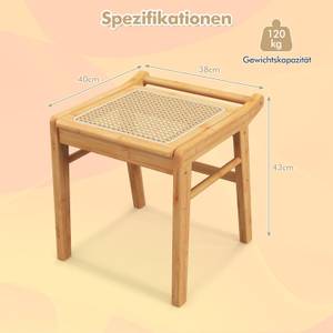 Schminkhocker aus Bambus Braun - Bambus - 40 x 43 x 38 cm