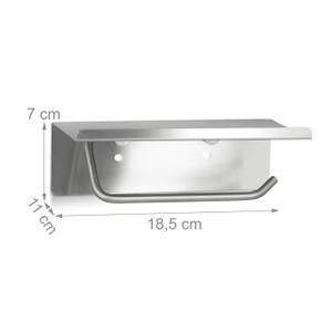 Toilettenpapierhalter Edelstahl Silber - Metall - 19 x 7 x 11 cm