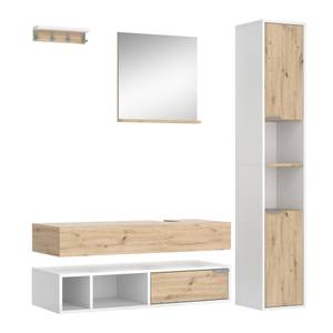 Badmöbel-Set Henri 40854 Braun - Weiß - Holzwerkstoff - 100 x 20 x 40 cm