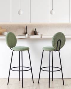 Tabouret de bar EMERY Noir - Vert - Vert clair