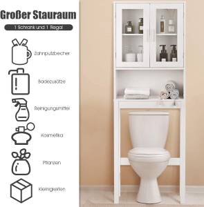 Toilettenschrank weiß Weiß - Holzwerkstoff - 19 x 170 x 58 cm