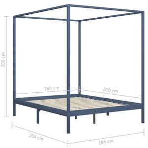 Bettgestell 299785-2 Grau - Breite: 184 cm