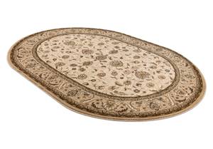 Wollteppich Omega Oval Aries Blumen Beige - Textil - 170 x 1 x 235 cm