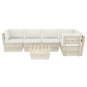 Garten-Lounge-Set (6-teilig) 3016490-14 Creme - Cremeweiß - Weiß