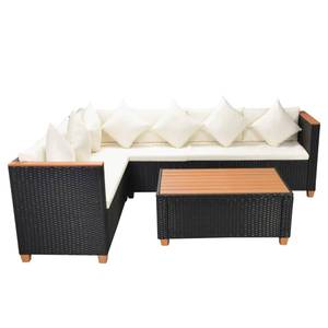 Gartenmöbel-Set Schwarz - Metall - Polyrattan - 60 x 39 x 95 cm