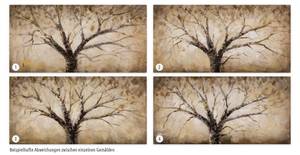 Acrylbild handgemalt Der weise Baum Weiß - Massivholz - Textil - 120 x 60 x 4 cm
