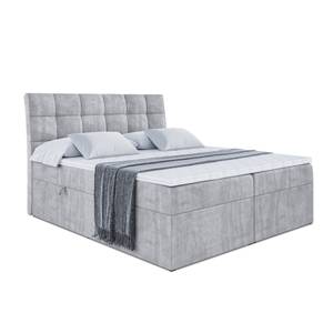 Boxspringbett mit Topper APO Hellgrau - Breite: 180 cm - H3