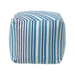 Designer Hocker Pouf Selam aqua weiß 40 x 40 x 40 cm