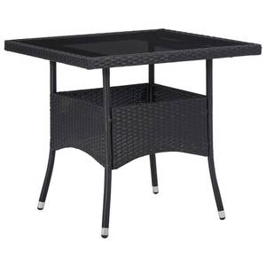 Esstisch 3003551 Schwarz - Metall - Kunststoff - Polyrattan - 80 x 75 x 80 cm