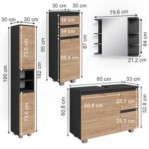 Mobilier de salle de bains J-Shape 80 x 60 cm