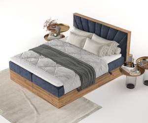 Boxspringbett Asahi Marineblau - Breite: 160 cm - H4