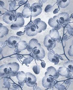 Fototapete Orchidée 611185 Blau - Naturfaser - Textil - 200 x 250 x 250 cm