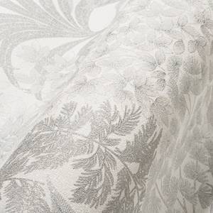 Vliestapete Blätter Floral Grau - Silber - Weiß