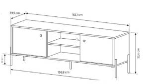 TV-Schrank  SCANDINAWA Braun - Holzwerkstoff - 157 x 54 x 40 cm