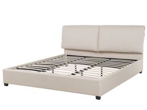 Lit double BELFORT Beige - Crème - Chêne foncé - Largeur : 191 cm