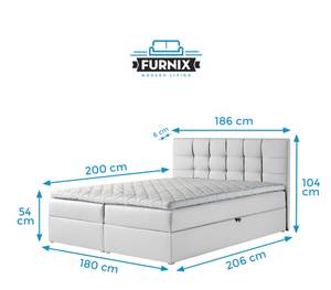 Boxspringbett TREZO 1 180cm MA920 Weiß Weiß - Holzwerkstoff - 186 x 104 x 206 cm