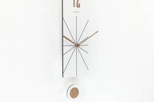 Horloge murale design THE WHITE PENDULUM Blanc - Bois manufacturé - 14 x 72 x 1 cm