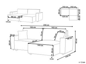 Ecksofa KARILA Grau - Armlehne davorstehend rechts - Ecke davorstehend rechts - Schlaffunktion davorstehend links