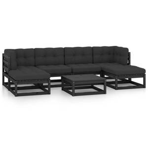 Garten-Lounge-Set (7-teilig) 3009735-2 Anthrazit - Schwarz