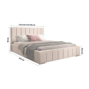 Polsterbett Doppelbett Belten Beige - Breite: 155 cm