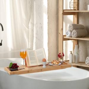 Pont de baignoire extensible en bambou Marron - Bambou - 109 x 5 x 23 cm