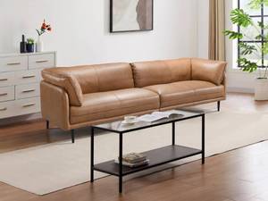 Sofa TACONA Braun - Echtleder - 88 x 78 x 280 cm