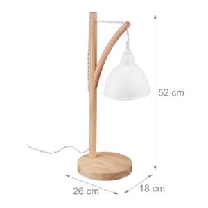 Lampe de table avec abat-jour suspendu Marron clair - Blanc